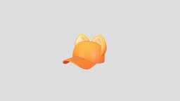 Hat027 Cat Cap hat, cat, baseball, style, dog, kid, cap, cloth, protection, sun, ear, head, yellow, outfit, various, girl, anime, sport, clothing, gameready
