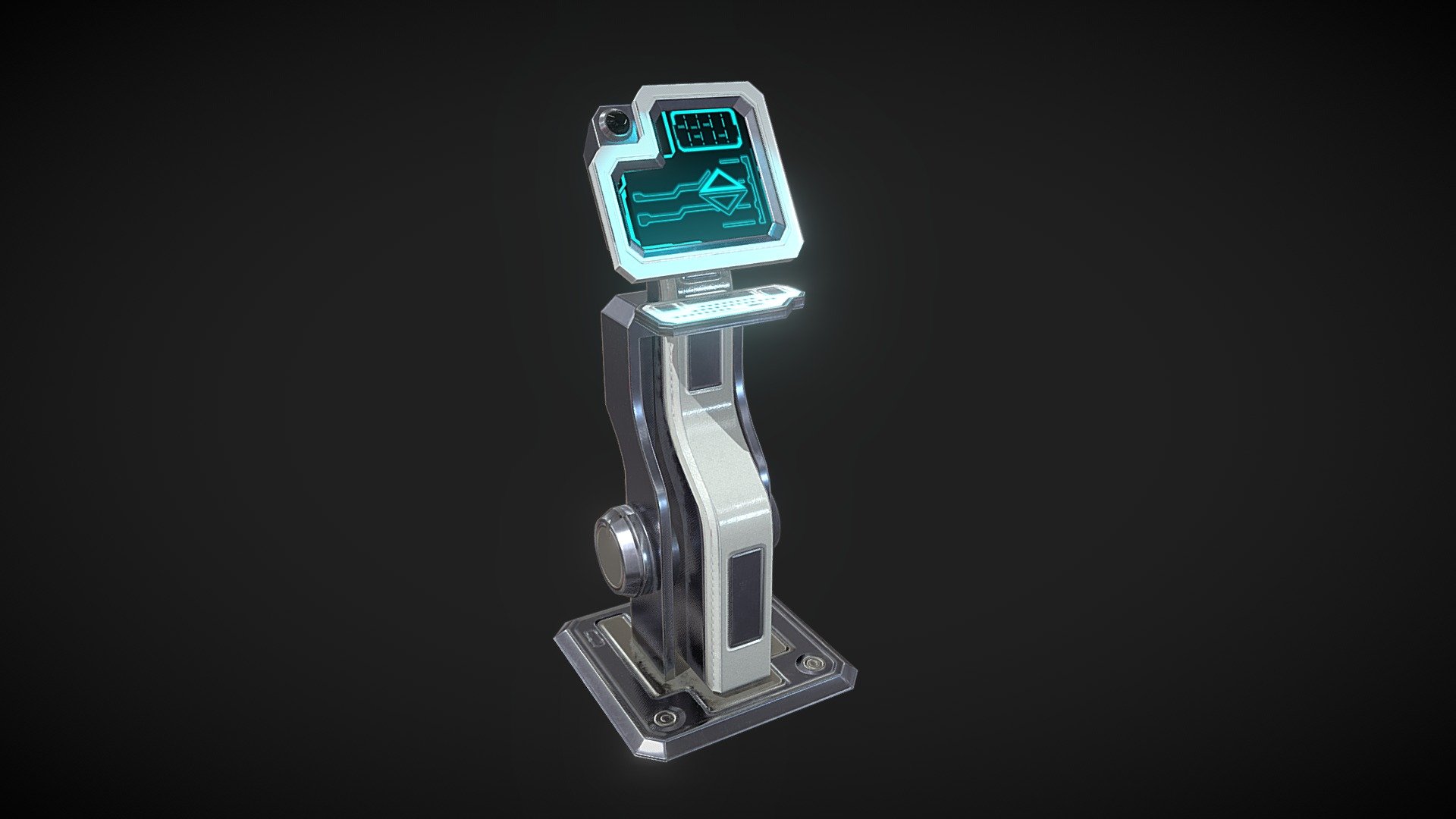 Low Poly, Game ready - SciFI Control Panel - 3D model by Sharpsterman 3d model