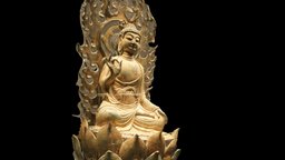 Gilt bronze statuette of Sakyamuni Buddha buddha, cultural-heritage, buddhist-art, chinese-art, 3df-zephyr, sculpture