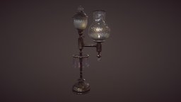 Oil Lamp lamp, victorian, assets, prop, props, realistic, asset, pbr, lowpoly, gameart