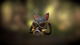 Cat Gas Mask cat, gas, mask, maya, lowpoly, student