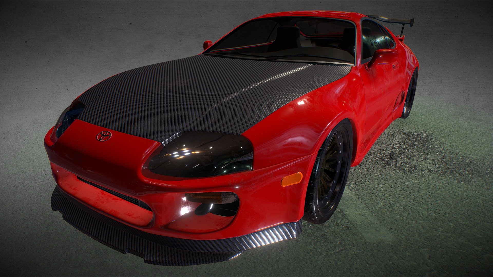 A game ready rendition of one of my favorite cars of all time, the TOYOTA SUPRA 3d model