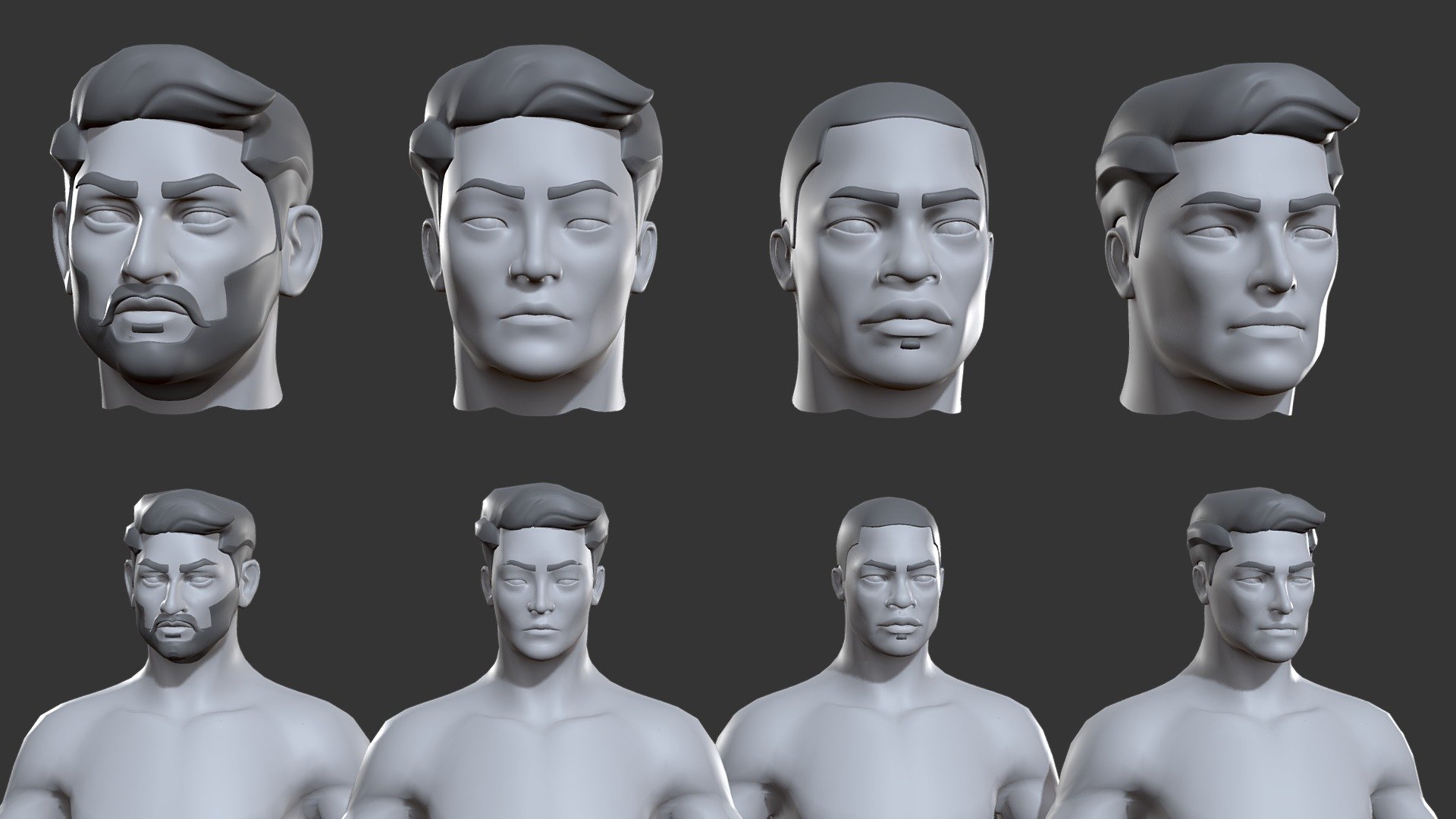 Visit the link to get this model on Artstation:


https://www.artstation.com/a/32805529
4 Male Races 
( Brown, Asian, Black, White ) 

BaseMesh  was made with proper topology and looping with Unwraped UV and no over lapping.

Ready for sculpting and texturing&hellip;

File format:




Obj

Fbx

Maya file

Blender file

Inside the product:




clean topology

single Udim 

unwrapped Uvs for texturing

no overlapping UVs

proper naming and grouping

no unwanted shaders and history.


👉https://skfb.ly/oOZIr 👈


You May also like:


👉 https://skfb.ly/oMLZT 👈


You may also like:


👉 https://skfb.ly/oSAX8 👈
 - Male " Four Races" BaseMesh - Buy Royalty Free 3D model by Tashi59 (@tsering) 3d model