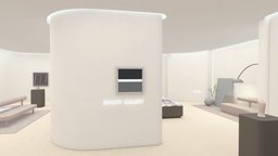 VR Private Gallery | Furnished Space | Baked room, sofa, furnished, painting, apartment, soft, furniture, vr, furnishing, virtualreality, spatial, gallery, chamber, warm, paintings, showroom, cozy, lowpoly, wood, building, space