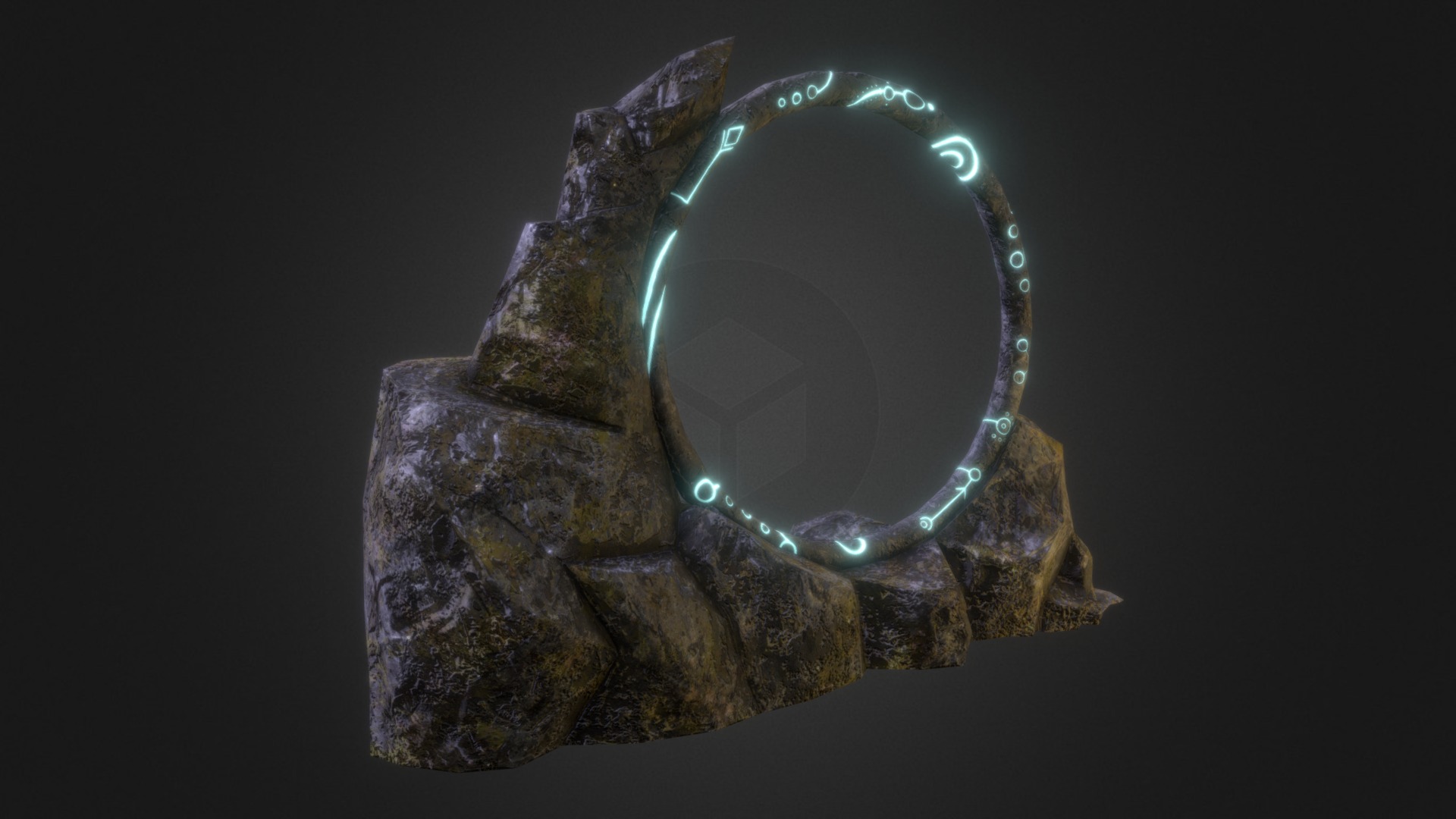 A stone portal, with glyphs on the rings. Modeled in Maya, and textured in Substance Painter (maps edited in Photoshop).

Original idea drawn by Magdalena Mieszczak on ArtStation.
https://www.artstation.com/artwork/VakEX - Stone Portal and Glyphs - 3D model by Christian Carter (@christiancarter493) 3d model