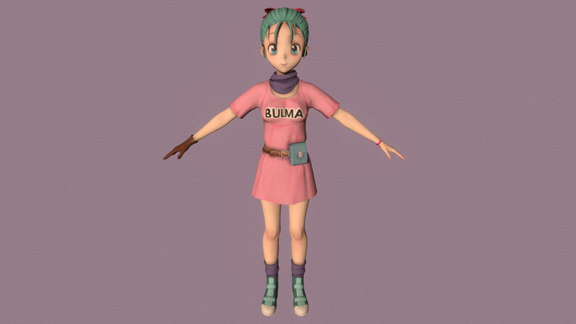 T-pose rigged model of anime girl Bulma (Dragon Ball).

Body and clothings are rigged and skinned by 3ds Max CAT system.

Eye direction and facial animation controlled by Morpher modifier / Shape Keys / Blendshape.

This product include .FBX (ver. 7200) and .MAX (ver. 2010) files.

3ds Max version is turbosmoothed to give a high quality render (as you can see here).

Original main body mesh have ~7.000 polys.

This 3D model may need some tweaking to adapt the rig system to games engine and other platforms.

I support convert model to various file formats (the rig data will be lost in this process): 3DS; AI; ASE; DAE; DWF; DWG; DXF; FLT; HTR; IGS; M3G; MQO; OBJ; SAT; STL; W3D; WRL; X.

You can buy all of my models in one pack to save cost: https://sketchfab.com/3d-models/all-of-my-anime-girls-c5a56156994e4193b9e8fa21a3b8360b

And I can make commission models.

If you have any questions, please leave a comment or contact me via my email 3d.eden.project@gmail.com 3d model