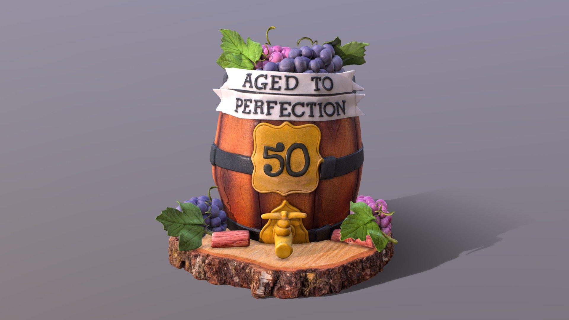 3D scan of a elegant Aged To Perfection 50 Age Barrel Cake on the wooden slice which is made by CAKESBURG Online Premium Cake Shop in UK. You can also order real cake from this link: https://cakesburg.co.uk/products/age-to-perfection-50-cake?_pos=1&amp;_sid=a15854854&amp;_ss=r




Cake Textures 4096*4096px PBR photoscan-based materials (Base Color, Normal, Roughness, Specular, AO)

Grape Textures 4096*4096px PBR photoscan-based materials (Base Color, Normal, Roughness, Specular, AO)

Wooden Log Slice Textures 4096*4096px PBR photoscan-based materials (Base Color, Normal, Roughness, Specular, AO)
 - Aged To Perfection 50 Age Cake - Buy Royalty Free 3D model by Cakesburg Premium 3D Cake Shop (@Viscom_Cakesburg) 3d model