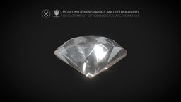 Diamond with round brilliant cut (flatter crown) rocks, geology, crystal, romania, crystals, diamond, museum, minerals, mineral, geoscience, earth-science, mineralogy, iasi, rock, uaic, apopei, native-elements, 3d-minerals, atlas-of-rocks, atlas-of-minerals, 3d-mineral, atlas-of-mineralogy, 3d-diamond