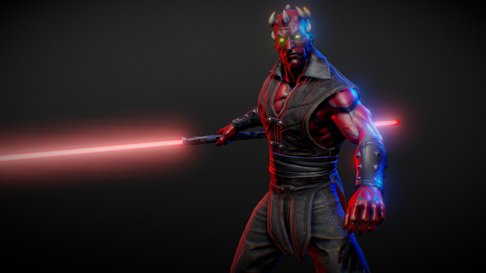 Hi guys. I made a low-rez model of Darth Maul, and also practiced creating textures and rig for the character. At first I wanted to make only one combat pose, but then I decided to make a simple idle to revive the model.
More artworks here:
https://www.artstation.com/marvel_toliks - Darth Maul - 3D model by marvel_tol 3d model