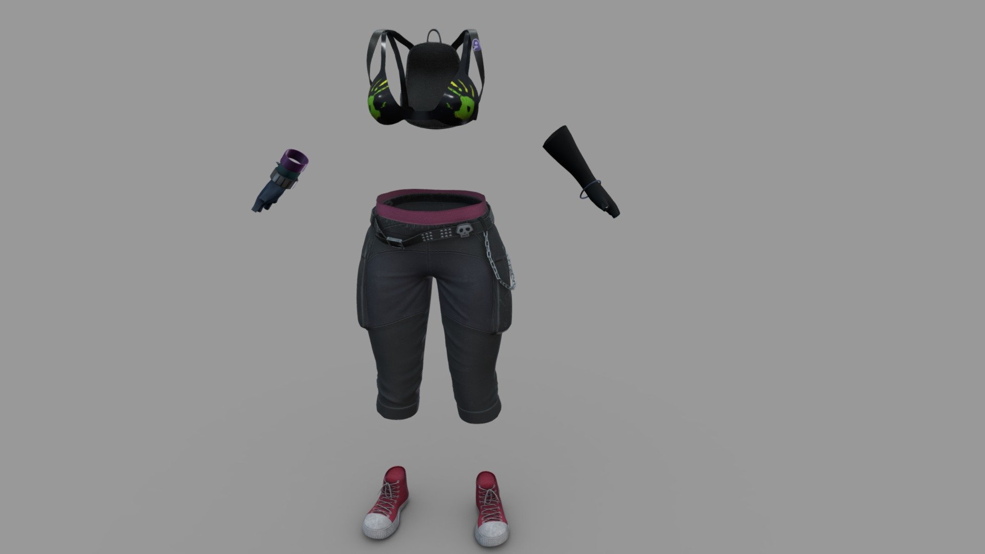 Top + Backpack + Pants + Boots + Gloves

Can be fitted to any character

Clean topology

No overlapping smart optimum unwrapped UVs

High-quality realistic textures

FBX, OBJ, gITF, USDZ (request other formats)

PBR or Classic

Please ask any other questions.

Type     user:3dia &ldquo;search term