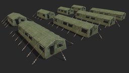 Army Tent tent, camping, army, camp, rope, fabric, camouflage, camouflaged, low-poly-model, low-poly-game-assets, materia, camoflage, palatka, army-military-game, low_poly, low-poly, 3d, pbr, mobile, military, war, fabrick, bresent