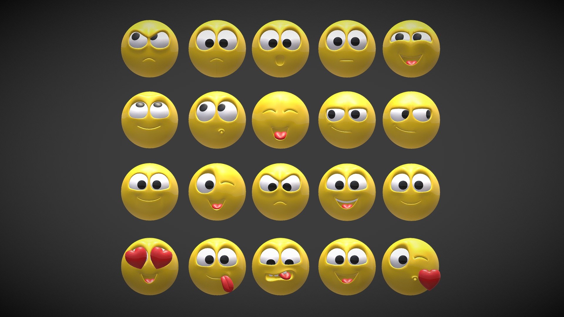 stylized emoji pack - Emoji Pack - 3D model by loopix 3d model