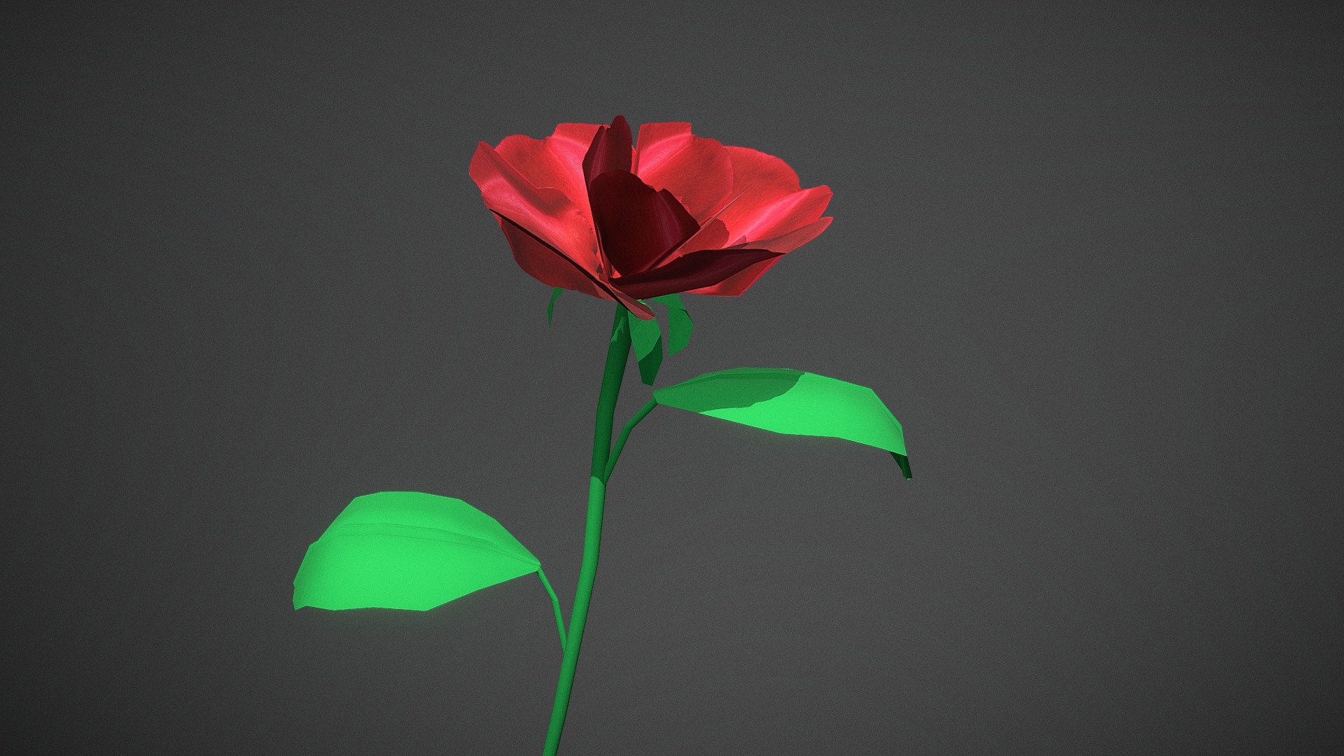 A prop make for a class exercice animation. Flower low poly cartoon style 3d model