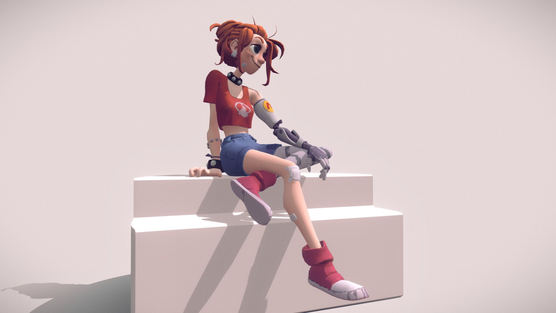 This is a game-ready 3D model I made of SnuffyMcSnuff's Gaige artwork. They're a fantastic artist, please go follow them! - Gaige - SnuffyMcSnuff - 3D model by Fwiller 3d model