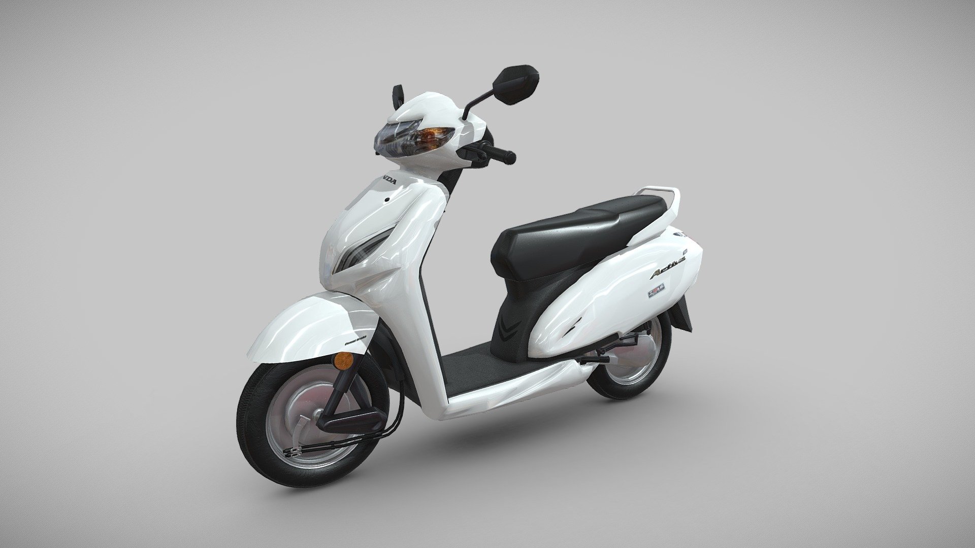 This is Honda Activa Scooter 3d Model.

The model was created in Maya 2018, rendered with Substance painter, Clean topology based on quads. Detailed High quality model.

All Materials in this pack are provide with all named.

Model Type: Polygonal
Polygons: 12,906
Vertices: 13,737
Formats available: Maya ASCII 2018, Maya Binary 2018, FBX , OBJ
Textures: Color, Normal, Height, Metallic, Roughness and Opacity maps
Texture Resolution: 4096 x 4096 pixels

If the price is not suitable for you can contact me and discuss the price.

Please don't forget to rate the model.

Hope you like it!

Thank You 3d model