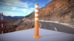 Traffic Delineator Flexipoller (1000mm) low-poly orange, traffic, signal, game-ready, blender-3d, verkehr, road-sign, traffic-sign, 3dhaupt, verkehrszeichen, leitpfosten, flexipoller, 1000mm, real-world-scale, straen-probs, straenverkehrszeichen, deutsche-verkehrszeichen, german-traffic-sign, straenverkehr, verkehrsregeln, low-poly
