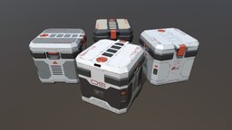 Sci Fi Crate crate, props, crate-box, pbr, lowpoly, scifi, sci-fi, hardsurface, technology
