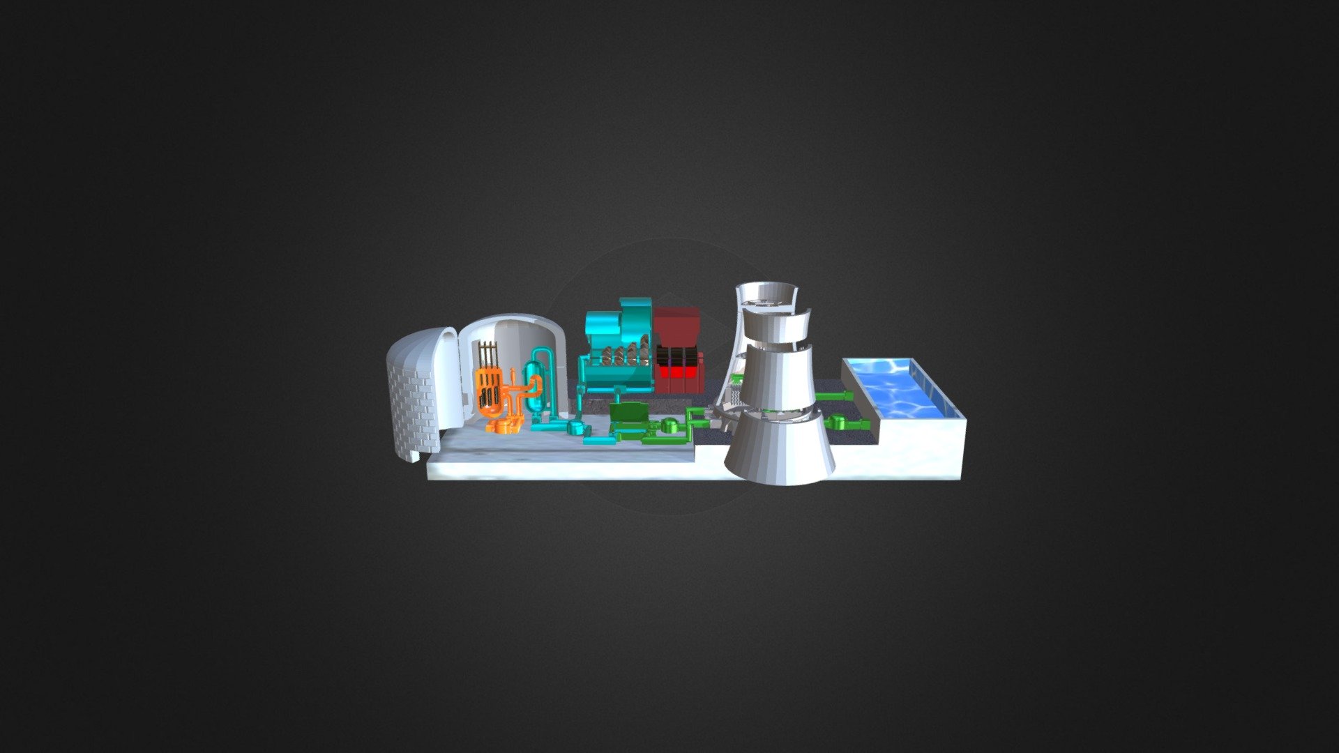 Nuclear power plant Peacemillion 1.3 - 3D model by wingwillian 3d model