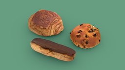 PACK — CHOCOLATE france, food, 3d-scan, store, chocolate, bakery, croissant, viennoiserie, viennoise, chocolate-croissant, photogrammetry, scan, download