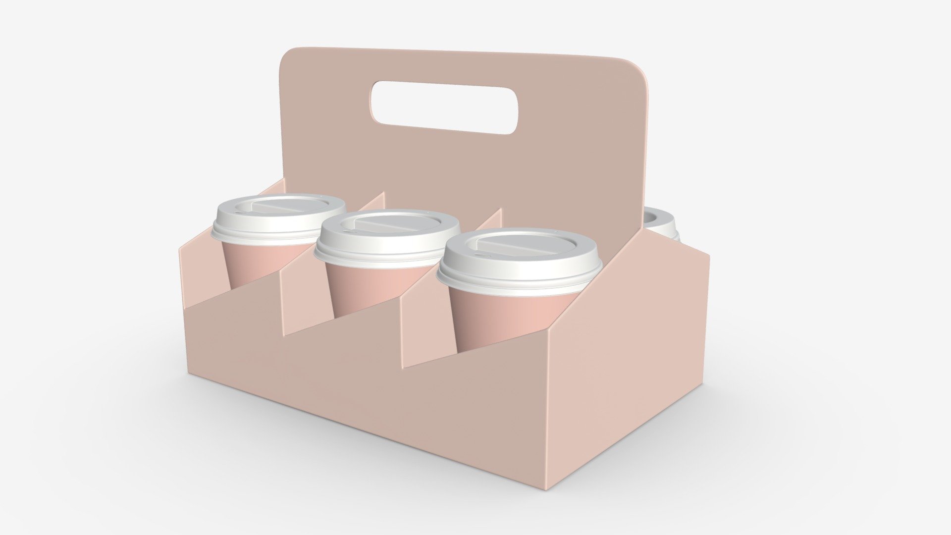 Paper coffee cups with holder 05 - Buy Royalty Free 3D model by HQ3DMOD (@AivisAstics) 3d model