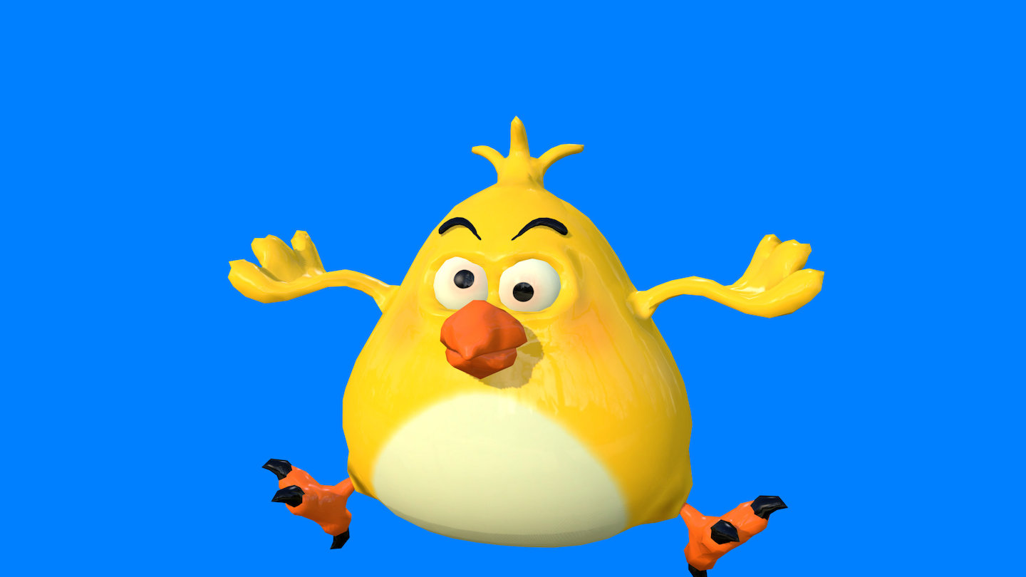 Fat Cartoon Bird created in zBrush and Maya for Unity 3D as a low poly game model 3d model