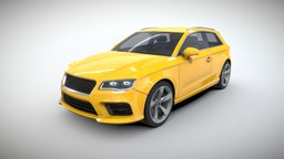 Realistic Car HD 03 cars, traffic, hatchback, realistic, unity, vehicle, car, interior, race