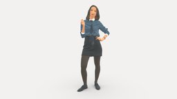 Woman in office dress hand on side 0857 office, style, people, fashion, beauty, clothes, dress, realistic, woman, character, 3dprint, model