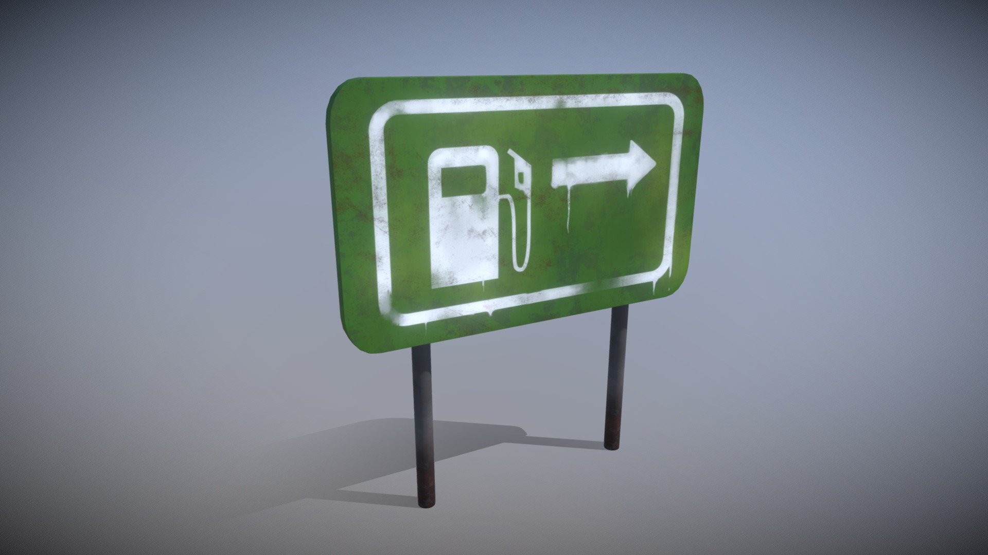 Stylized weathered  and rusty Gas station signboard Prop for an animation project. Modeled in Autodesk Maya, textured in Substance Painter 3D. 
Tris : 3004
Faces : 1426 - Stylized Gas station signboard - 3D model by mr_fayazoff 3d model