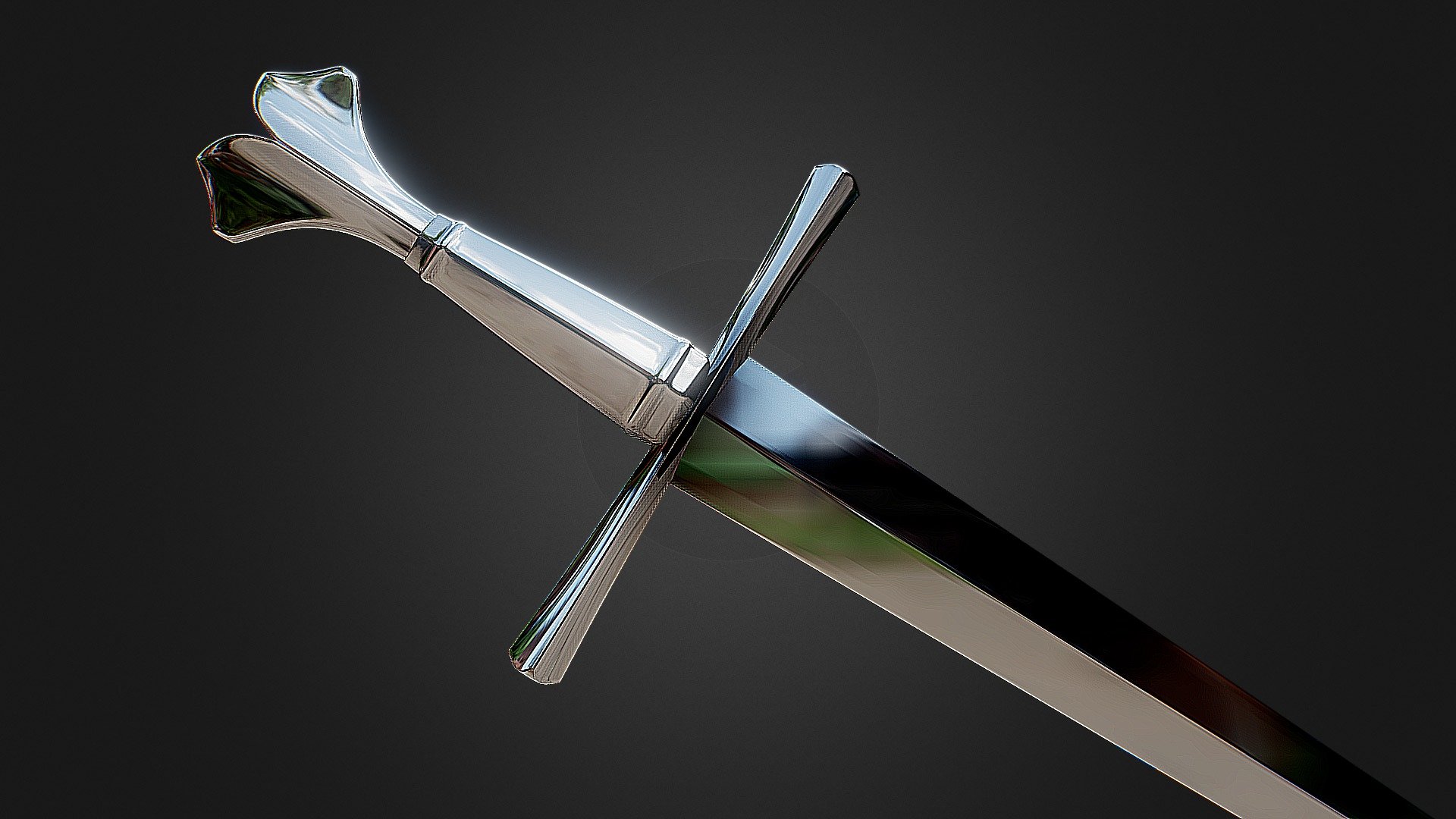 Highpoly model, no textures - Sword 312 Estoc - 3D model by the Georgeous (@thegeorgeous) 3d model