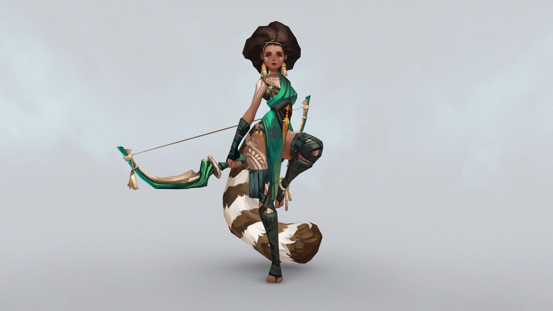 Handpainted low poly character, done for learning purposes 

Original concept art by Khoa Viet, https://www.artstation.com/artwork/x4OvE

Check him out, he has the most fantastic character concepts :D - Ringtail Gurl - 3D model by hanajones 3d model