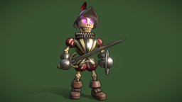 Renaissance Skeleton armor, toon, renaissance, character, cartoon, sword