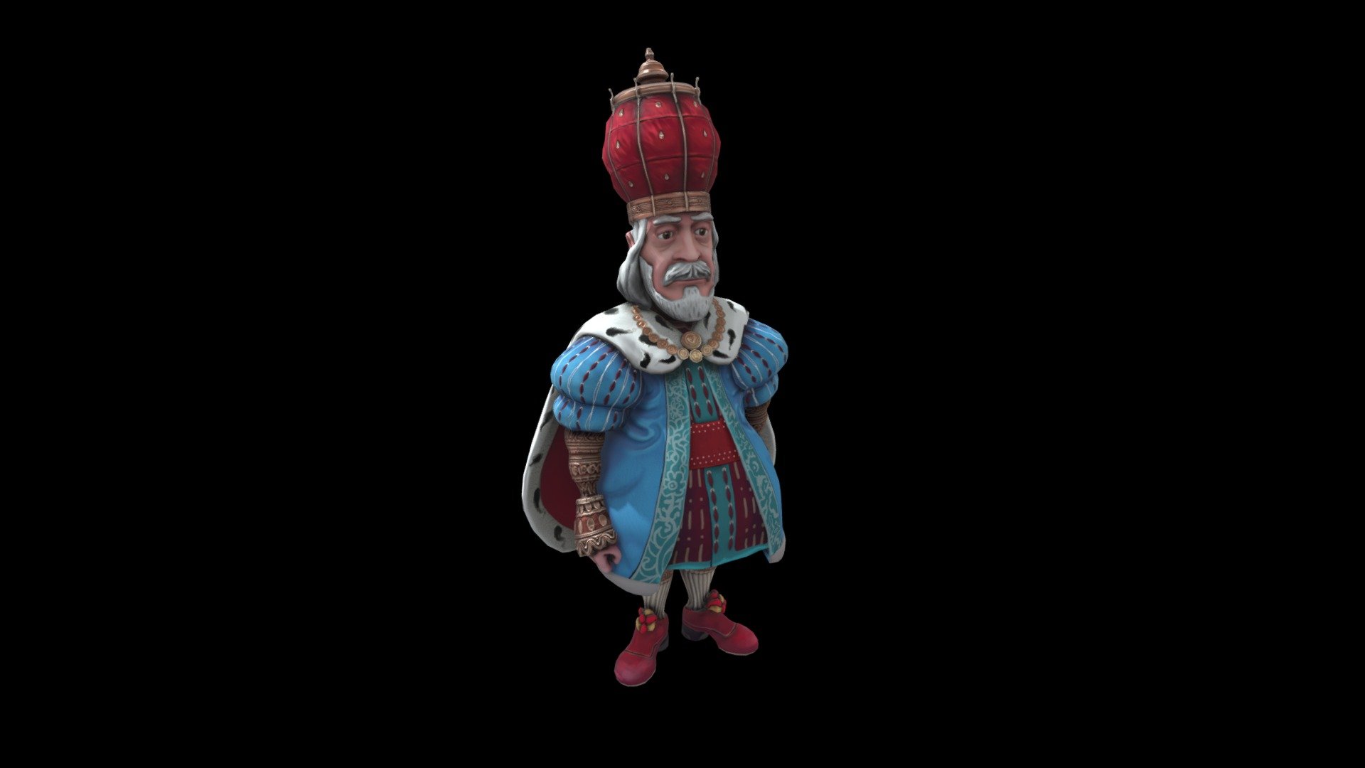 Model of a king was created by The Settlers 7 concept art picture - King - Download Free 3D model by Serg.Morgun 3d model