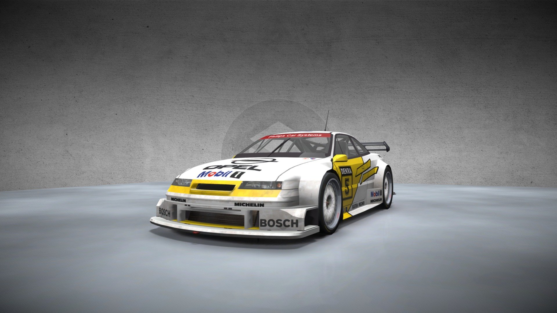 My very first model I´ve done in 2011 for a racing simulation (GTR2).
It is very low-poly 3d model