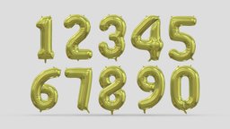 Balloon Numbers Gold text, flying, balloon, font, accessories, party, decorative, holiday, letter, birthday, inflatable, logo, roman, alphabet, number, holidays, balloons, language, advertisement, helium, inflated, symbols, foil, various, 3d, air, decoration, gold