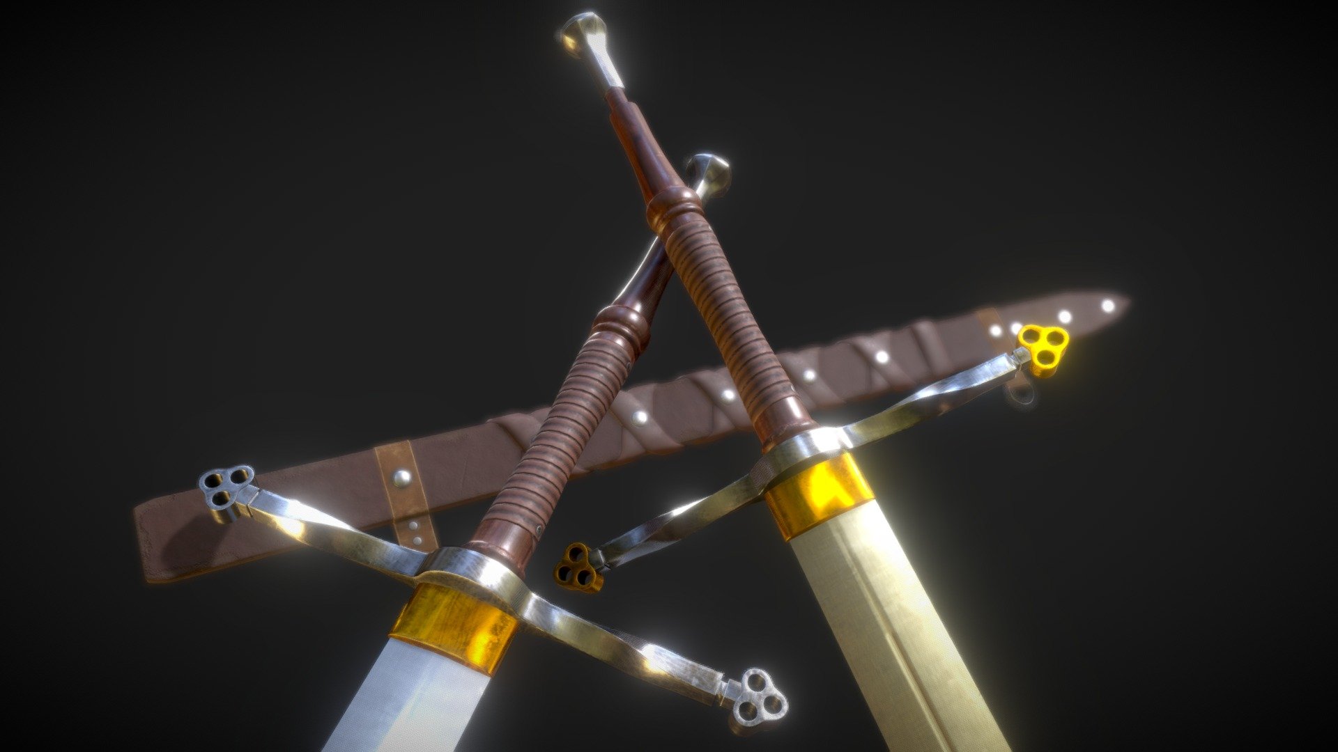 This is the 3d model of Zweihander(2 hand) sword, for use in animations, renders, games, printing&hellip; etc.

The rar files contains various file formats: 




.blend



Specifications:





Vertices: 5027

Polygons: 6132

Materials: 3

Textures: 15



Model including all PBR textures set.(512 - 4k)




Diffuse/Albedo

Metallic

Roughness

Normal(OpenGL, Direct x) 

Height 

Ambient Occlusion

The .blend file is the original version prepared to render.

Feel free to ask any question or request modifications.
Visit my profile to find more products.


Created in blender, Substance painter - European long sword - Download Free 3D model by (v•Ä•₼.P•†•R•È) (@nagi2427) 3d model