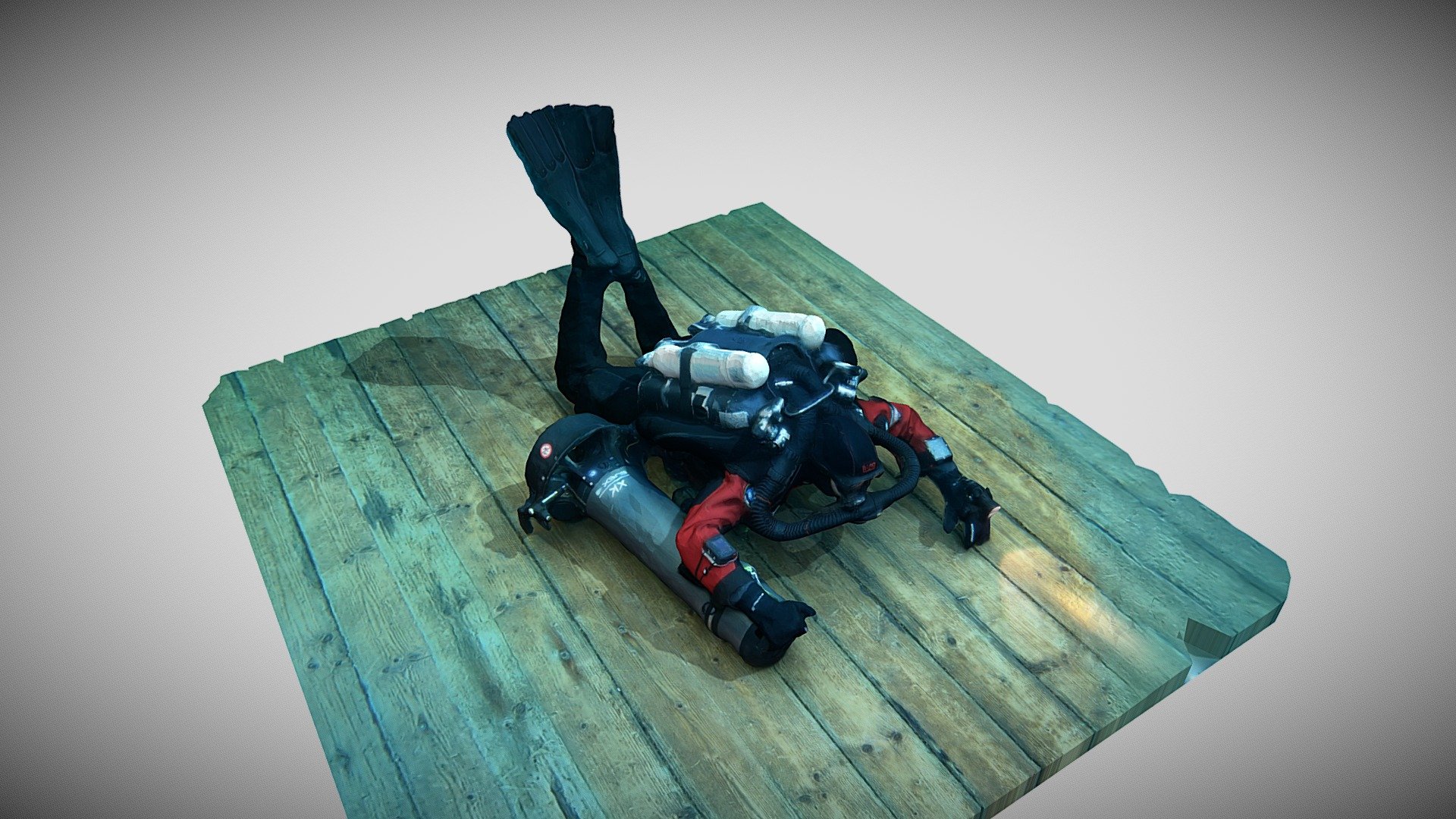 Diver Rebreather - 3D model by holger.buss 3d model