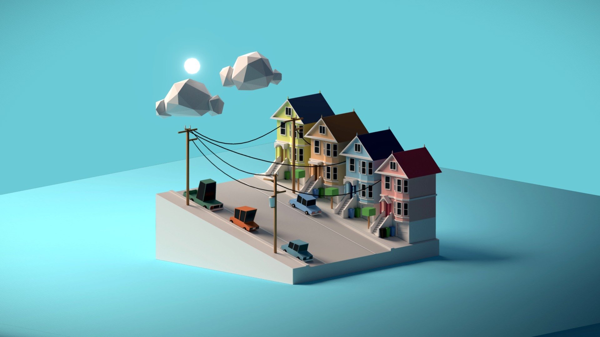 A quick scene I made after my trip to SF - Lowpoly San Francisco - 3D model by MChahin (@beastochahin) 3d model