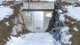 Snow Covered Bunker Scan army, post-apocalyptic, bunker, vault, snow, prep, military