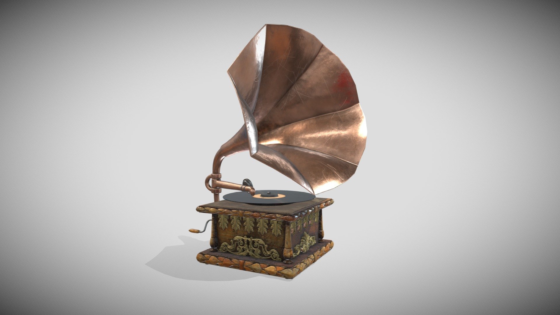 One Material PBR Metalness 4k - Record Player - Grammofono - Buy Royalty Free 3D model by Francesco Coldesina (@topfrank2013) 3d model