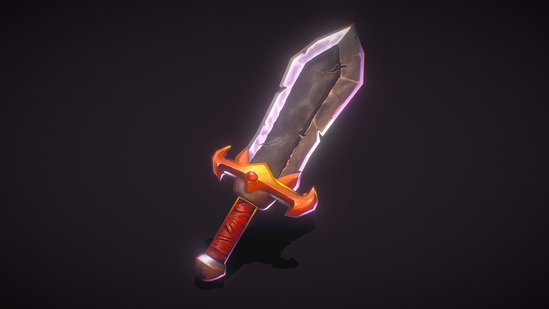Wanted to make a stylized little sword with unlit textures handpainted.
I think it turns out pretty cool for a first time handpainted texture :)

I made another render on my instagram : @Artmelonmlan if you want to see it.
Tell me which object should i make next in this style ! - Stylized Little Sword - Buy Royalty Free 3D model by MelonMlan 3d model