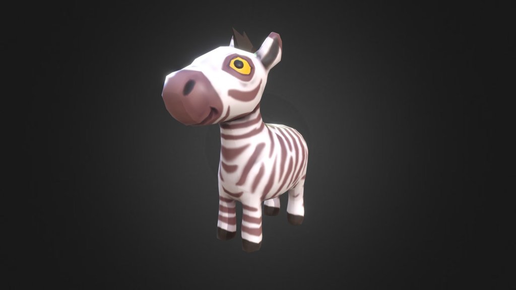 3dsmax, zbrush - 3D Toon Zebra Animated for ABC for Kids - 3D model by Exo404 (@sergeycg) 3d model
