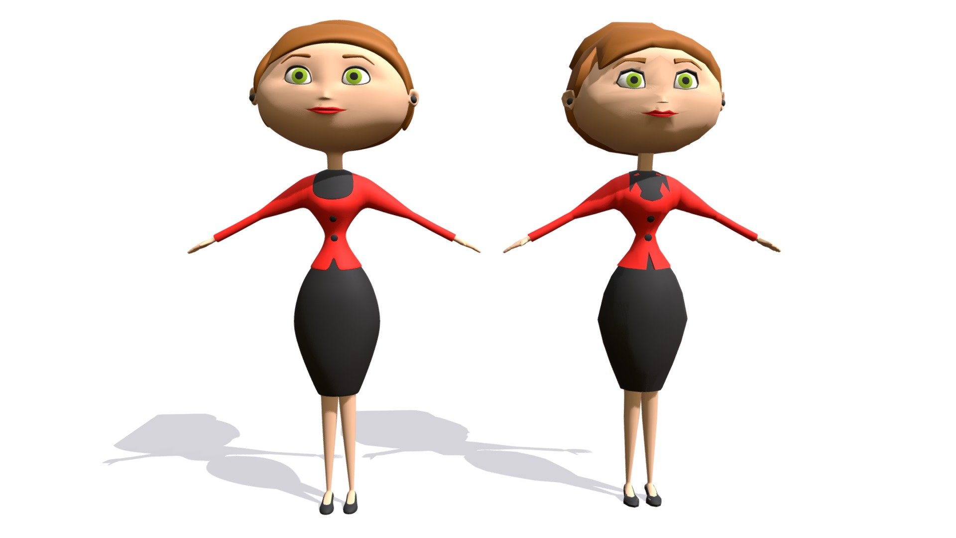 Quality 3d model of cartoon woman character 3d model