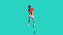 Young Golfer Girl Playing Golf