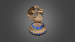 Beautiful Traditional Indian Earing Design jewellery, diamond, earing, jewelry-3d-design, jewellery-design, 3d, design, gold