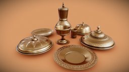 Ornamented Bronze Plates And Bowls