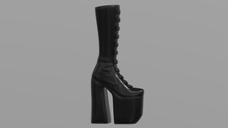 Platform boots / High heels / Gothic shoes shoe, high, platform, punk, fashion, boot, designer, goth, shoes, boots, gothic, accessory, fbx, heels, accesories, highheels, platforms, marcjacobs, 3d, blender, black