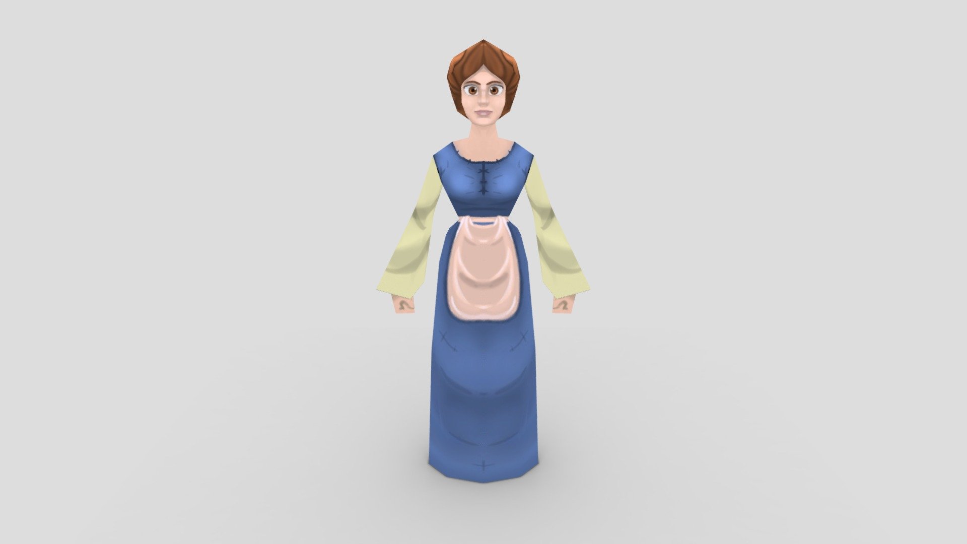 Peasant unit for a 3D rts, and my first try at texture painting with a tablet.
Could have used more tris, maybe, I don't quite know how rts' tris count works - Female Peasant - 3D model by Vaporworks 3d model