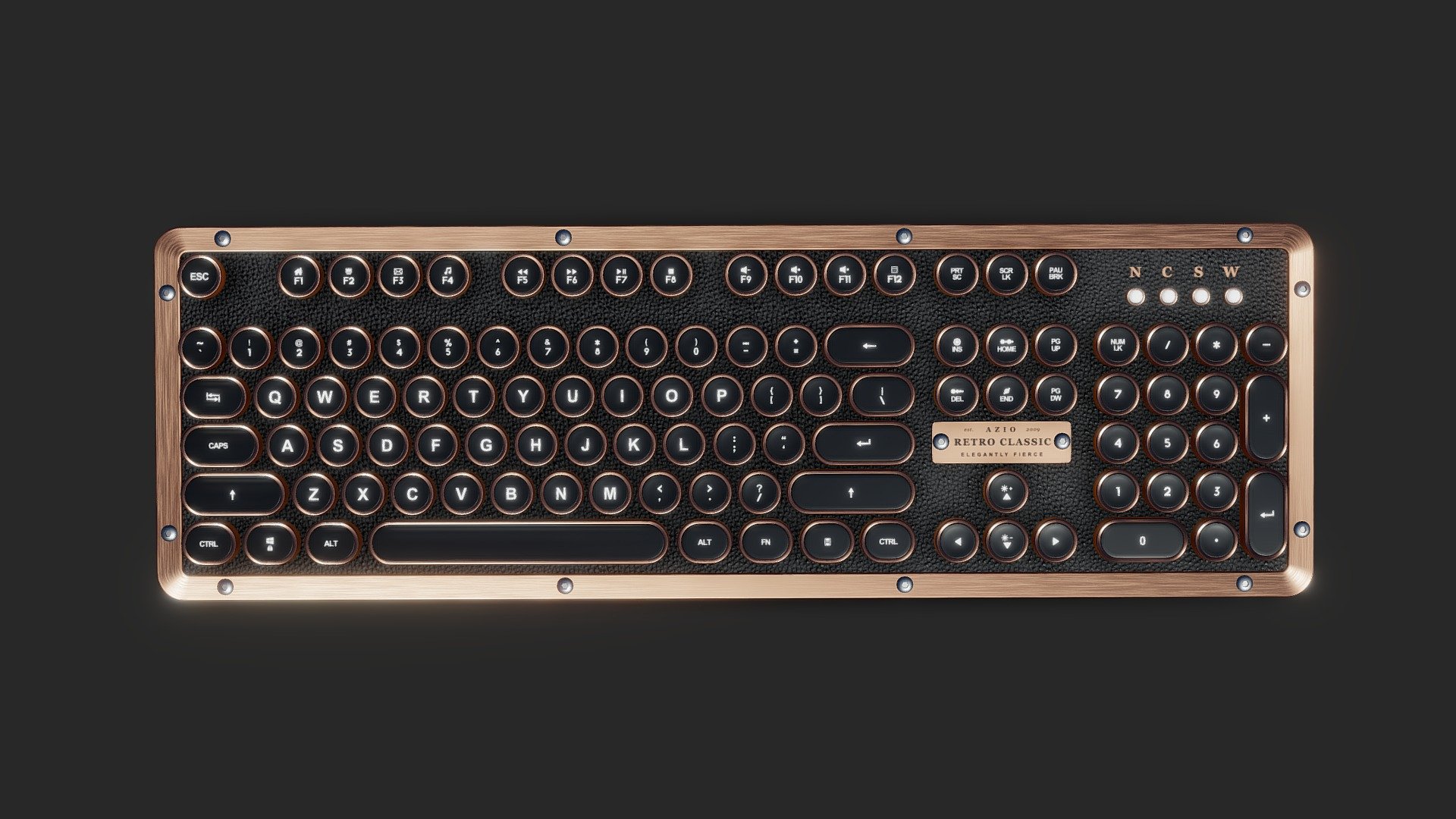 Azio Retro Classic mechanical keyboard 3d model