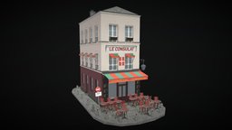 Paris Restaurant low-poly