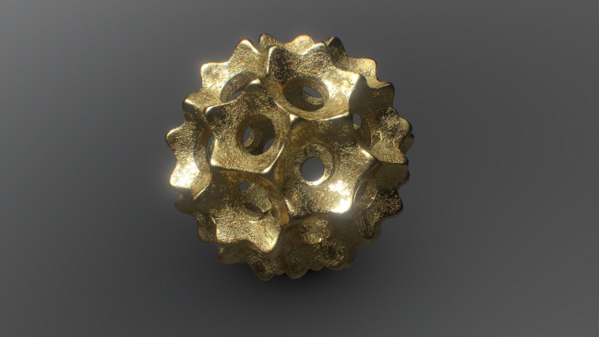 Decorative sphere with hexagonal holes.

Rendered in Octane Render:

 - Decorative Sphere - Download Free 3D model by impylse 3d model